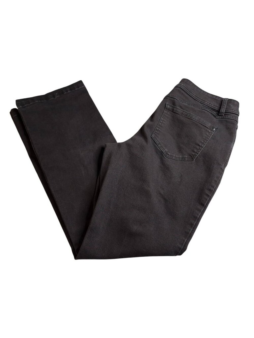 INC Womens Bootcut Jeans 12 Split Hem Mid Rise Black Denim Stretch Pockets